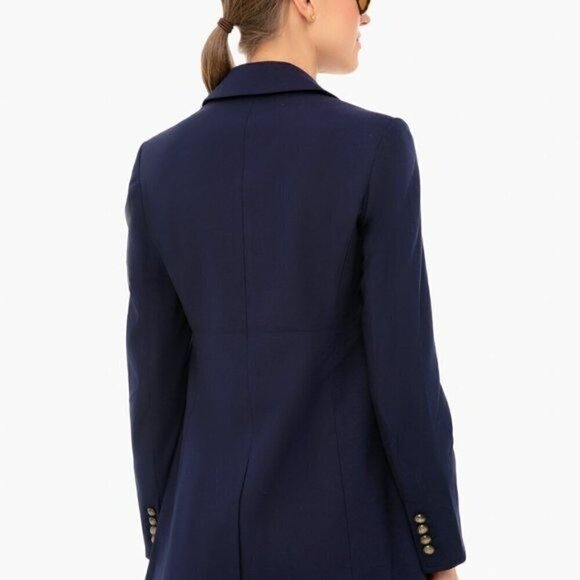 Tuckernuck Hawthorne Blazer Navy Blue Longline Single Breasted Two Button Small - Picture 3 of 15
